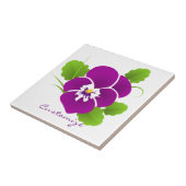 Paarse Pansy Flower Thunder_Cove Tegeltje (Zijkant)