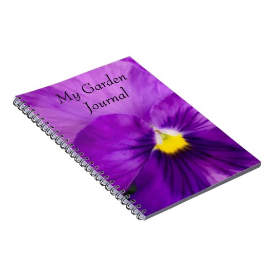 Paarse Pansy Gardening Journal Notitieboek (Rechterzijde)