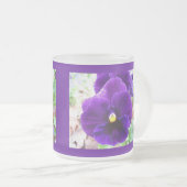 Paarse Pansy Matglas Koffiemok (Voorkant rechts)