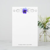 Paarse Pansy Personalized Stationery Briefpapier (Staand voorkant)