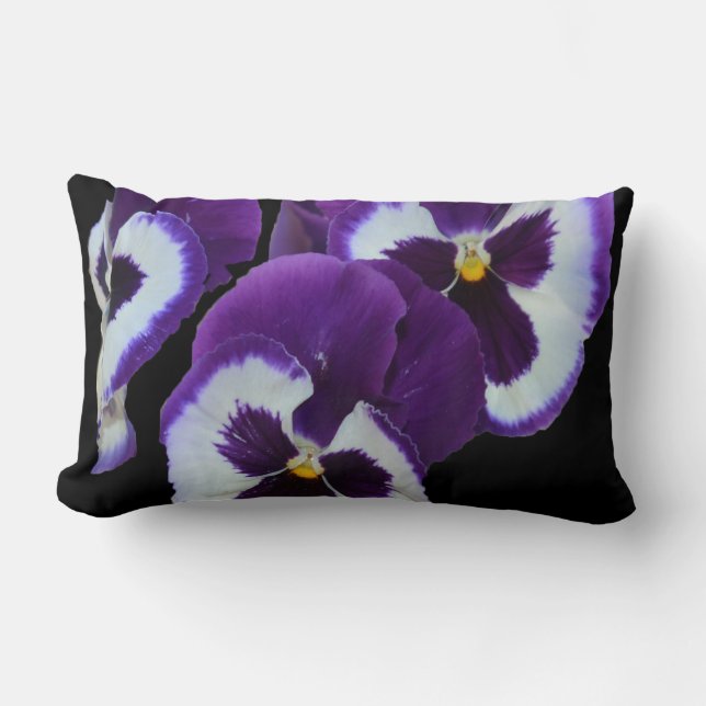 Paarse Pansy Posy Kussen (Voorkant)