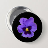 Paarse Pansy Ronde Button 7,6 Cm (Voorkant /achterkant)