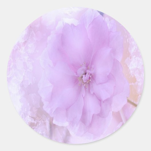 Paarse Pansy Ronde Sticker (Voorkant)