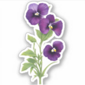Paarse Pansy Sticker (Voorkant)