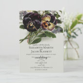  Paarse Pansy Wedding Kaart (Staand voorkant)