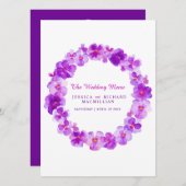 Paarse panty kunst bloemenkrans kunst bruiloft men menu (Voorkant / Achterkant)