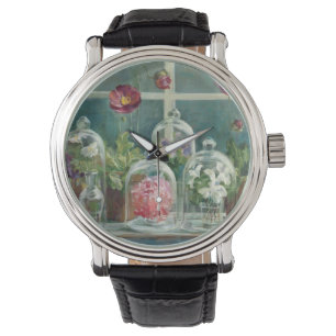Paarse papaver op een ravijn horloge