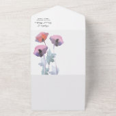 Paarse papaverbloem all in one uitnodiging (Buitenkant)