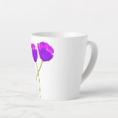 Paarse papaverbloemen latte mok (Rechterhoek)