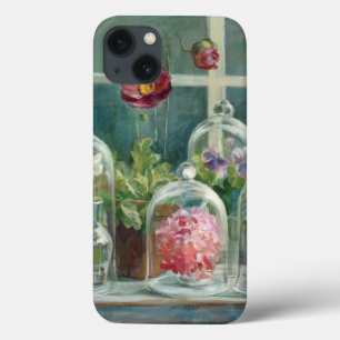 Paarse Papavers op een Vensterbank iPhone 13 Hoesje
