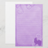 Paarse Papillon Stationery Briefpapier (Voorkant / Achterkant)