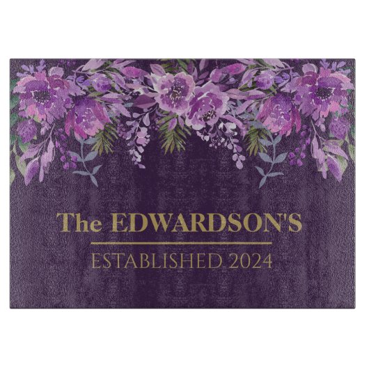 Paarse paradijs: botanische schoonheidssnijplank snijplank (Voorkant)