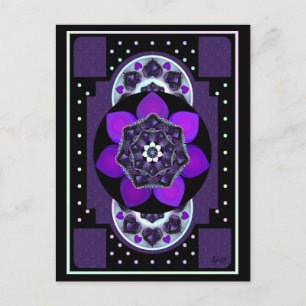 Paarse paraplu & harten .7 briefkaart