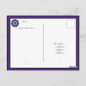 Paarse paraplu & harten.7 briefkaart (Achterkant)