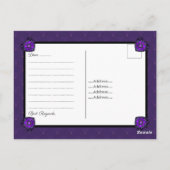 Paarse paraplu & harten .7 briefkaart (Achterkant)