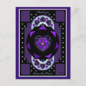 Paarse paraplu & harten .7 briefkaart (Voorkant)