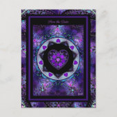 Paarse paraplu & harten .7 briefkaart (Voorkant)