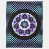 Paarse paraplu & harten .7 fleece deken (Voorkant)