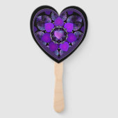 Paarse paraplu & harten .7 handwaaier (Voorkant)