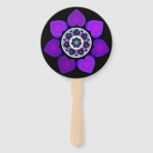 Paarse paraplu & harten .7 handwaaier (Achterkant)