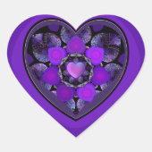 Paarse paraplu & harten.7 hart sticker (Voorkant)