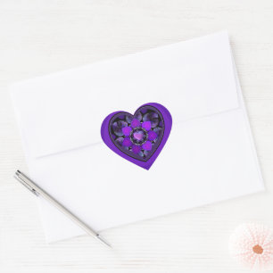 Paarse paraplu & harten.7 hart sticker
