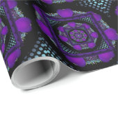 Paarse paraplu & harten .7 inpakpapier (Rol Hoek)