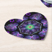 Paarse paraplu & harten .7 kartonnen onderzetters (Gekanteld)