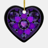 Paarse paraplu & harten .7 keramisch ornament (Voorkant)