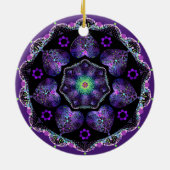 Paarse paraplu & harten .7 keramisch ornament (Achterkant)