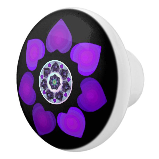 Paarse paraplu & harten .7 keramische knop (Rechts)