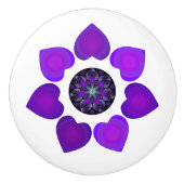 Paarse paraplu & harten .7 keramische knop (Voorkant)