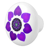 Paarse paraplu & harten .7 keramische knop (Rechts)