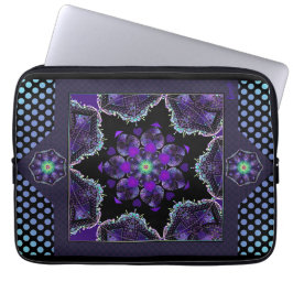 Paarse paraplu & harten .7 laptop sleeve