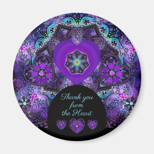 Paarse paraplu & harten .7 magneet (Voorkant)