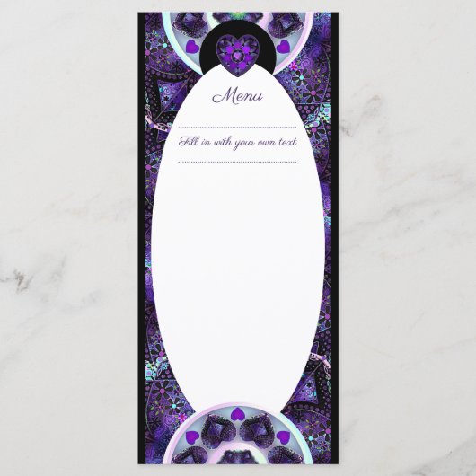 Paarse paraplu & harten .7 menu (Voorkant)