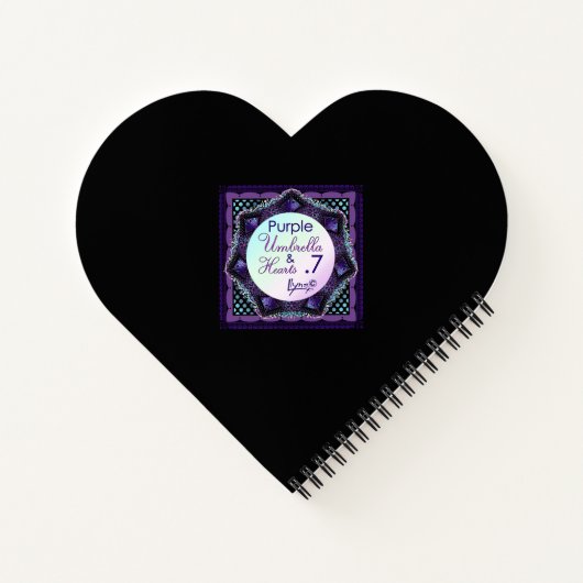 Paarse paraplu & harten .7 notitieboek (Achterkant)