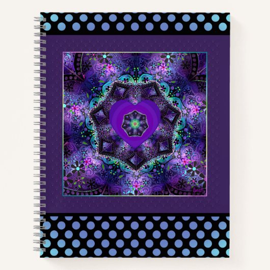 Paarse paraplu & harten .7 notitieboek (Voorkant)