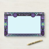 Paarse paraplu & harten .7 post-it® notes (Op bureau)