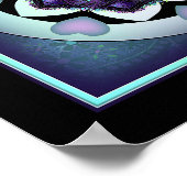 Paarse paraplu & harten .7 poster (Hoek)