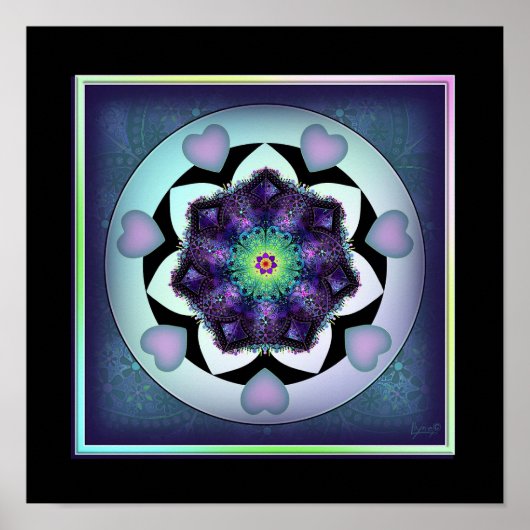 Paarse paraplu & harten .7 poster (Voorkant)