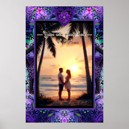 Paarse paraplu & harten .7 poster