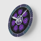 Paarse paraplu & harten .7 ronde klok (Hoek)