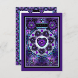 Paarse paraplu & harten .7 RSVP kaartje
