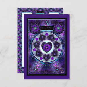 Paarse paraplu & harten .7 RSVP kaartje