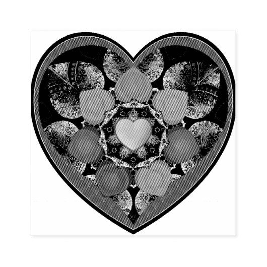 Paarse paraplu & harten .7 rubberstempel (Afrduk)