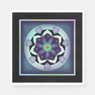 Paarse paraplu & harten .7 servet