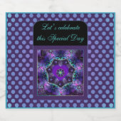 Paarse paraplu & harten .7 sparkling wijnetiket (Enkel label)