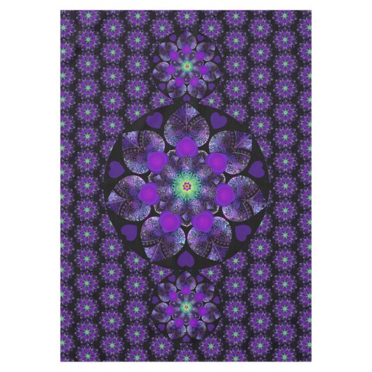 Paarse paraplu & harten .7 tafelkleed (Voorkant)