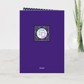 Paarse paraplu & harten .7 verjaardagskaart kaart (Achterkant)